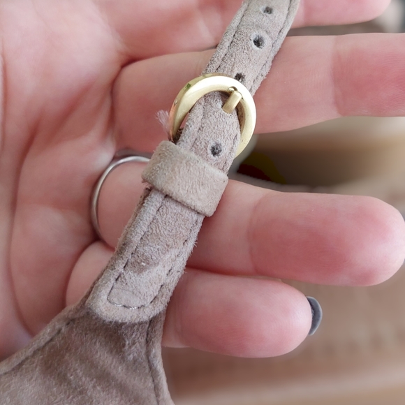 M&S Footglove Beige Suede Leather Slingback Sandals Peep Toe UK 3. - Picture 8 of 12